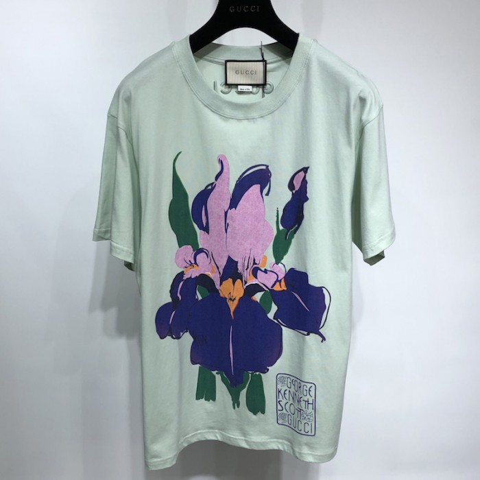 G*u*i ken scott print cotton t-shirt green