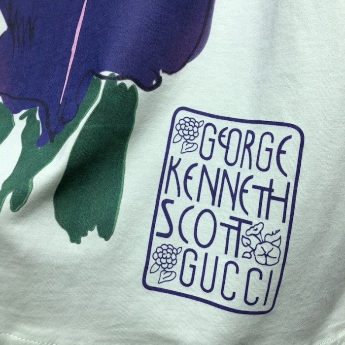 G*u*i ken scott print cotton t-shirt green