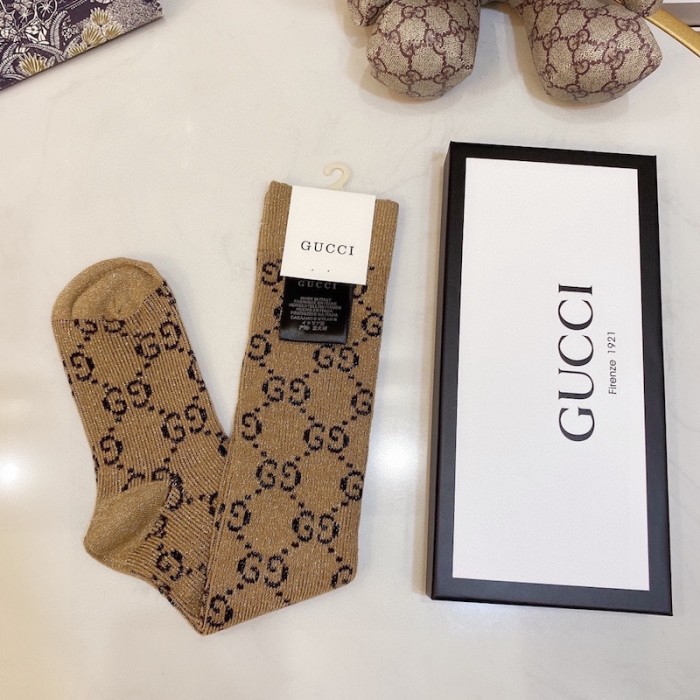 G*u*i lame gg socks women gold