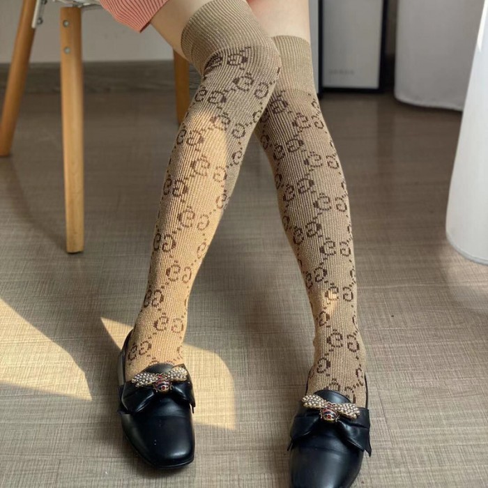 G*u*i lame gg socks women gold