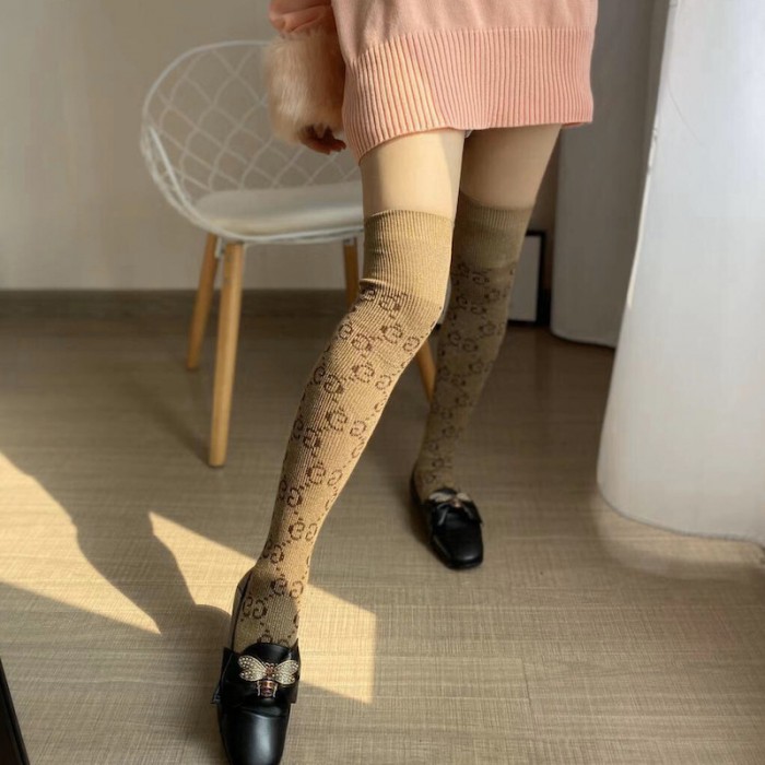 G*u*i lame gg socks women gold