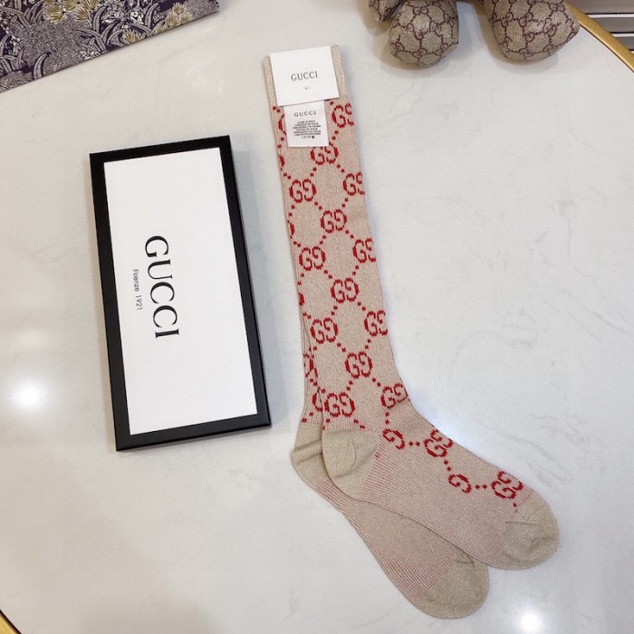G*u*i lame gg socks women light pink