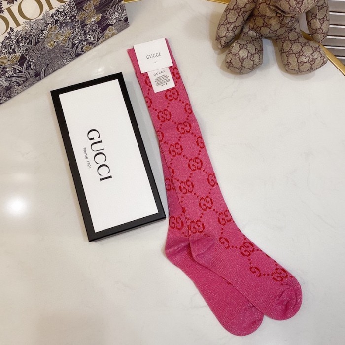 G*u*i lame gg socks women pink