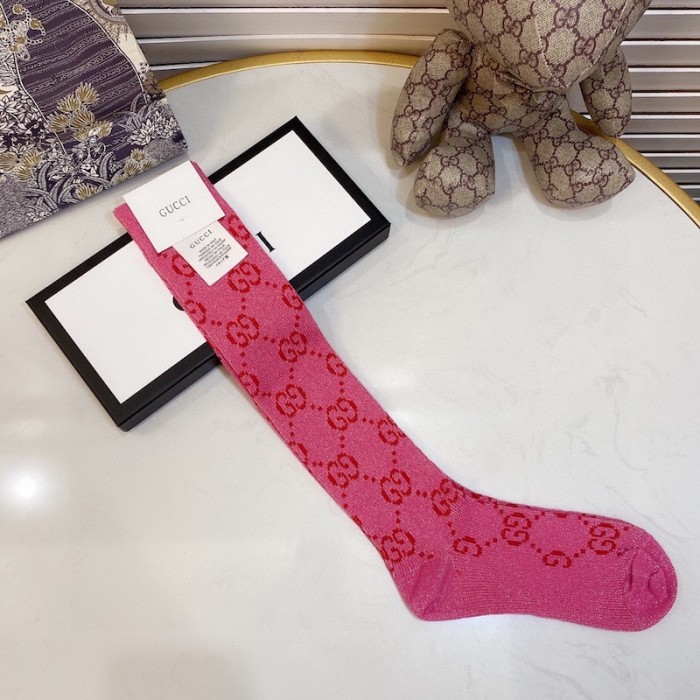 G*u*i lame gg socks women pink