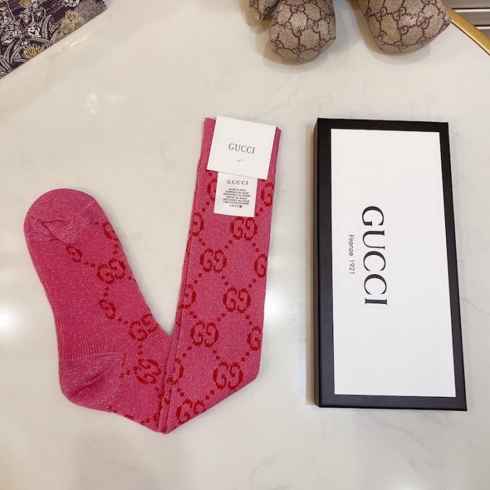 G*u*i lame gg socks women pink
