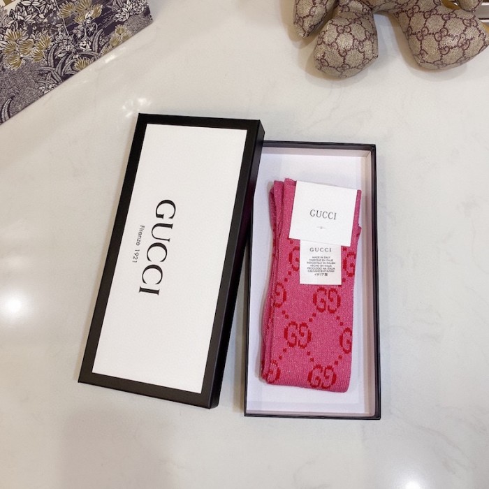G*u*i lame gg socks women pink