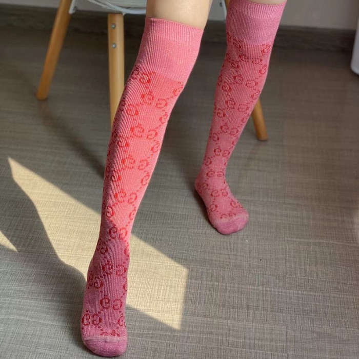 G*u*i lame gg socks women pink