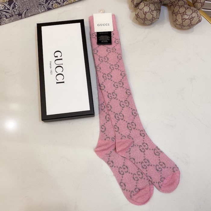 G*u*i lame gg socks women pink color