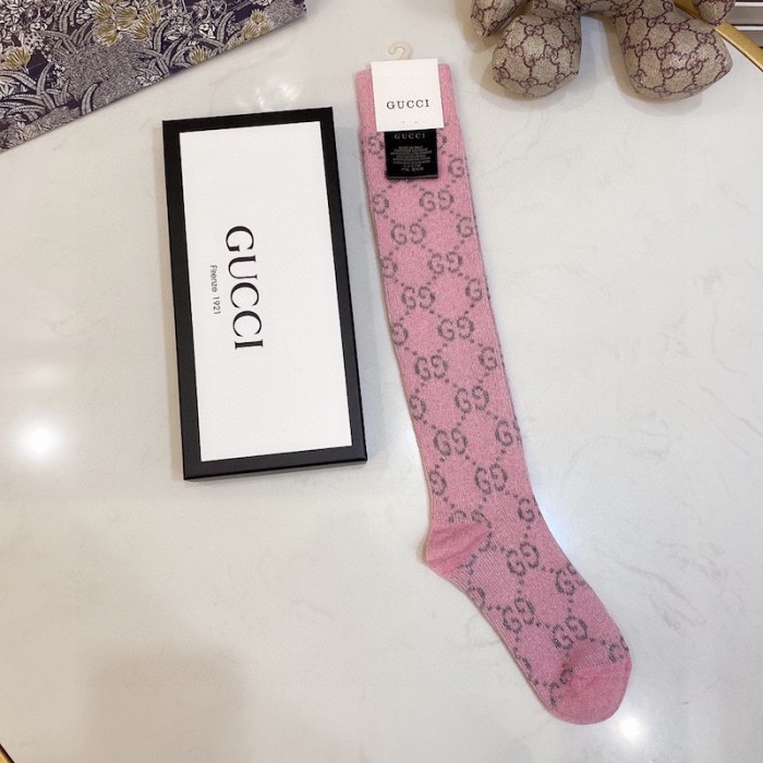 G*u*i lame gg socks women pink color