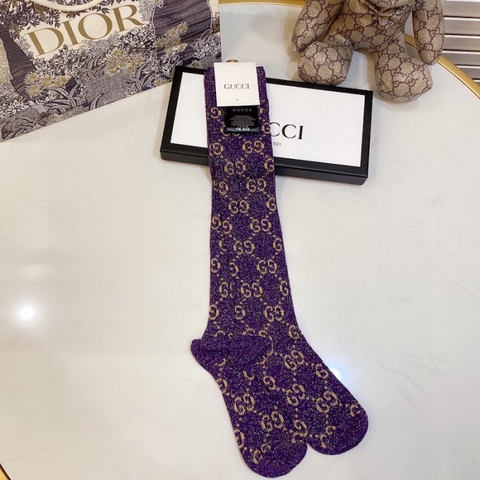 G*u*i lame gg socks women purple