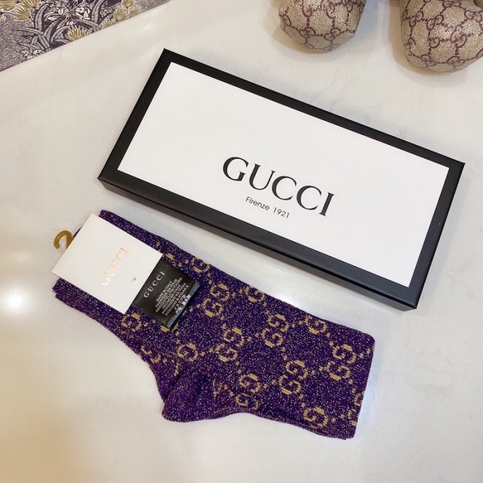 G*u*i lame gg socks women purple