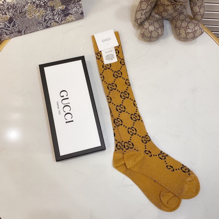 G*u*i lame gg socks women yellow