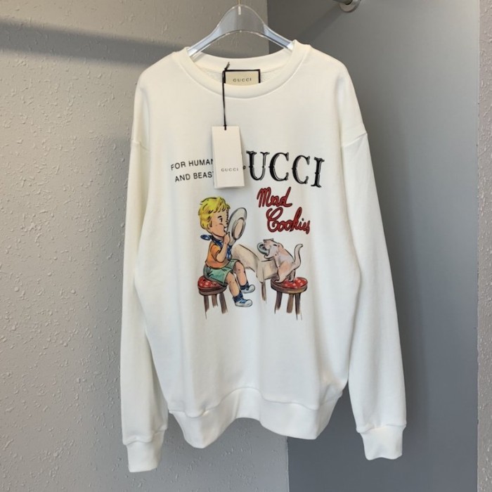 G*u*i ''mad cookies'' print sweatshirt white