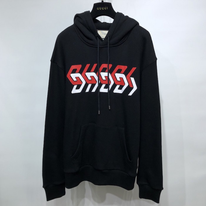 G*u*i jersey sweatshirt with G*u*i mirror print