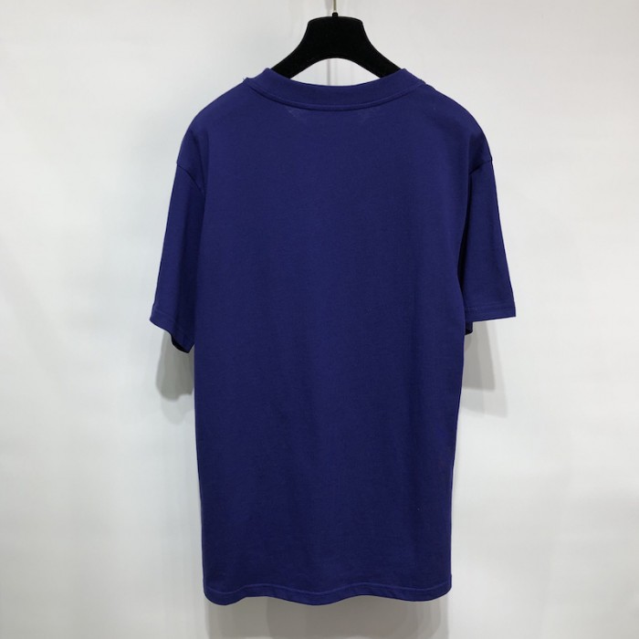 G*u*i cotton jersey t-shirt with G*u*i mirror print blue