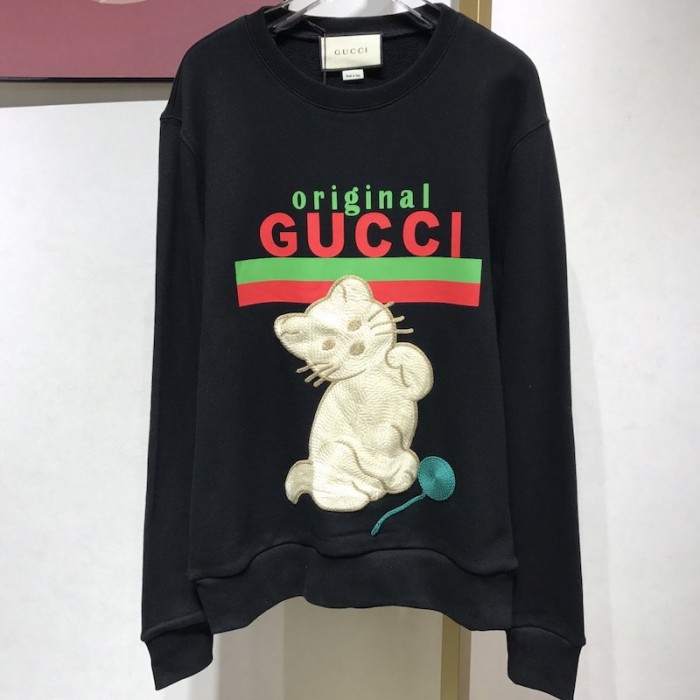 G*u*i "original G*u*i" sweatshirt with kitten black