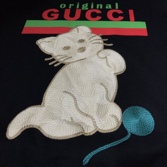 G*u*i "original G*u*i" sweatshirt with kitten black