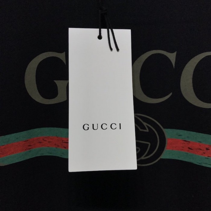 G*u*i oversize washed t-shirt with G*u*i logo black