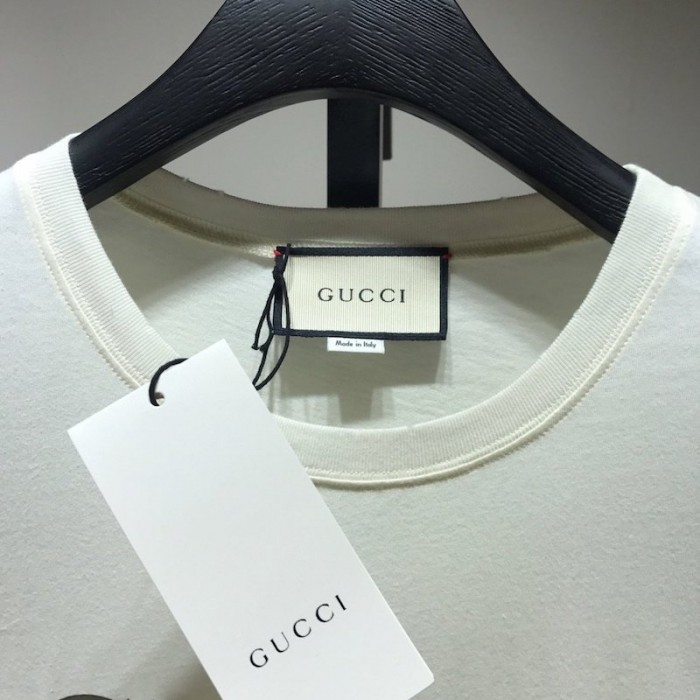 G*u*i oversize washed t-shirt with G*u*i logo white