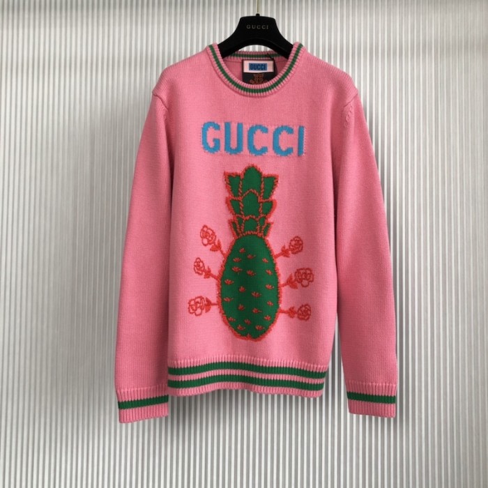 G*u*i pineapple cotton sweater pink