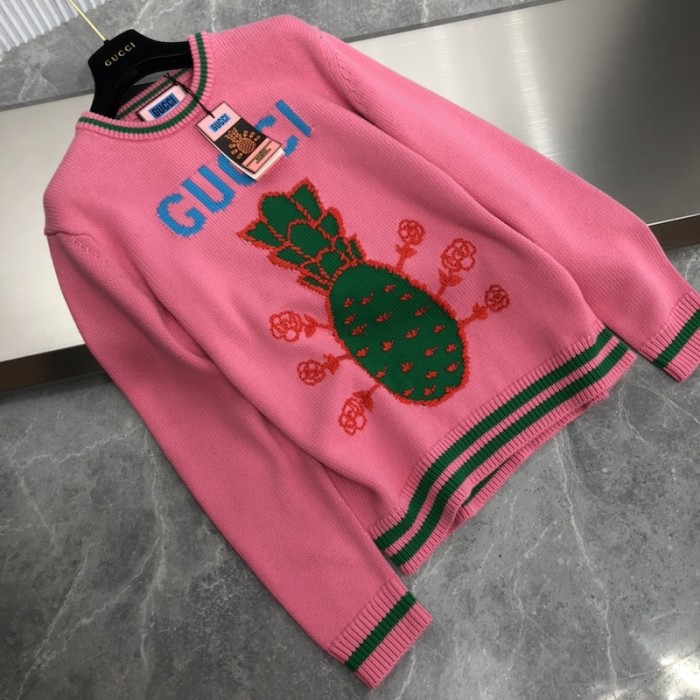 G*u*i pineapple cotton sweater pink