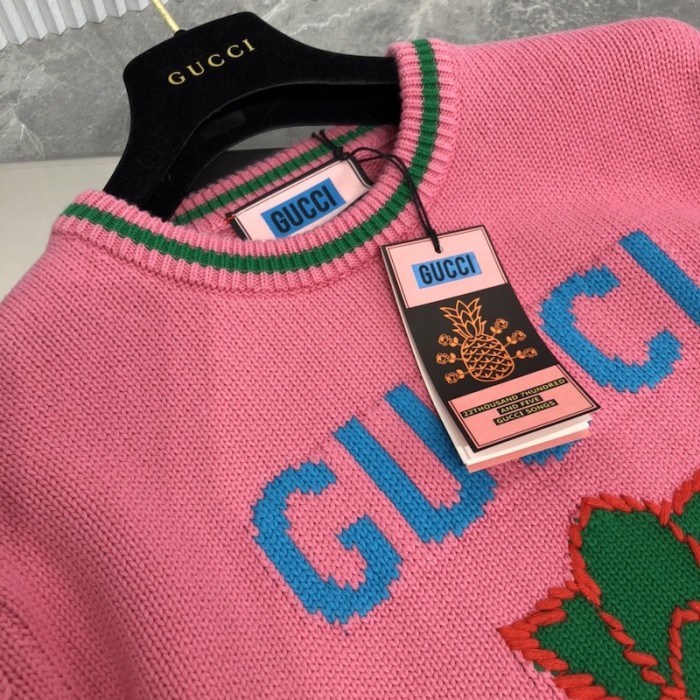 G*u*i pineapple cotton sweater pink