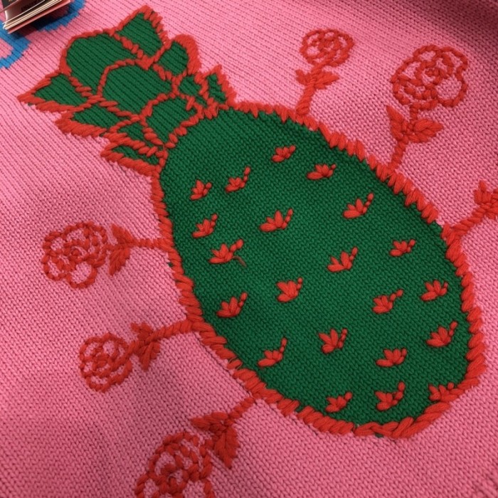 G*u*i pineapple cotton sweater pink