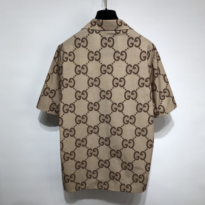 G*u*i pineapple gg canvas bowling shirt 677050
