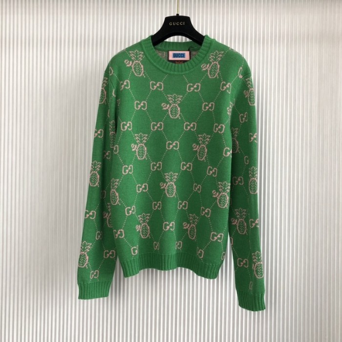 G*u*i pineapple gg jacquard sweater green