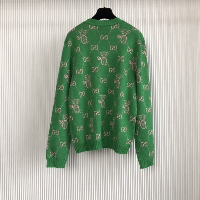 G*u*i pineapple gg jacquard sweater green