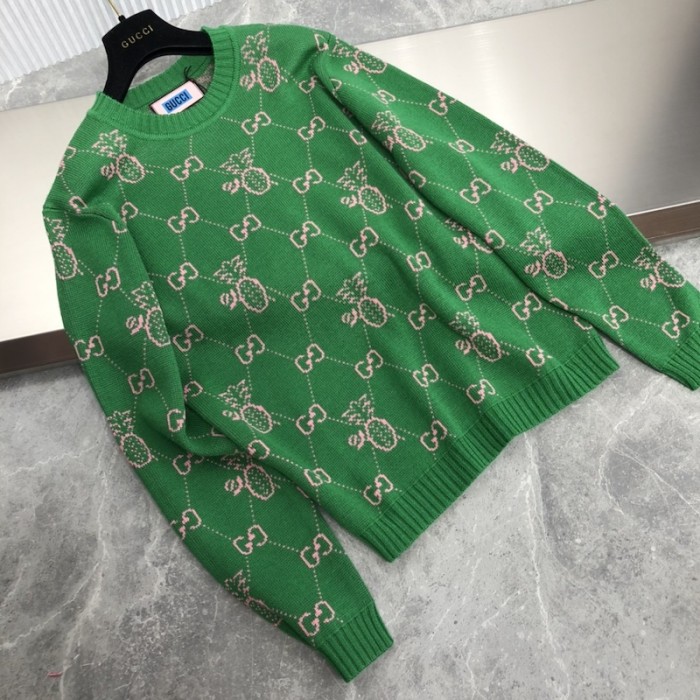 G*u*i pineapple gg jacquard sweater green