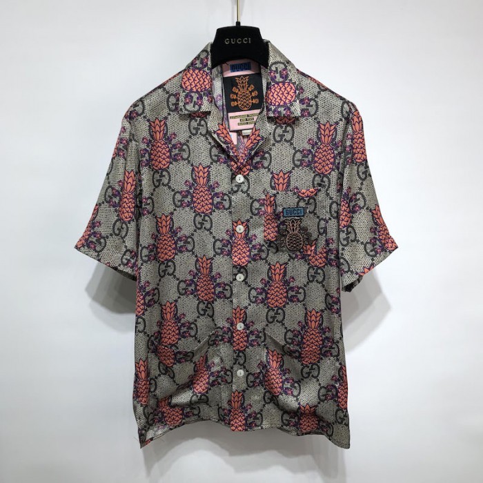 G*u*i pineapple gg print bowling shirt ‎669202