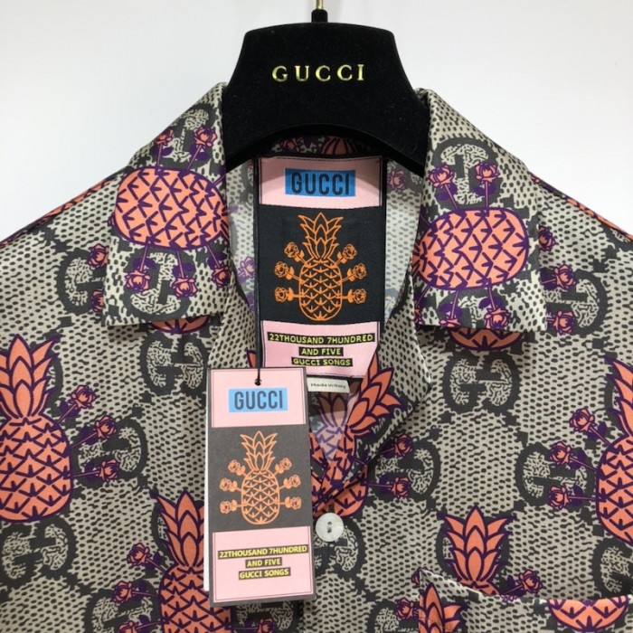 G*u*i pineapple gg print bowling shirt ‎669202