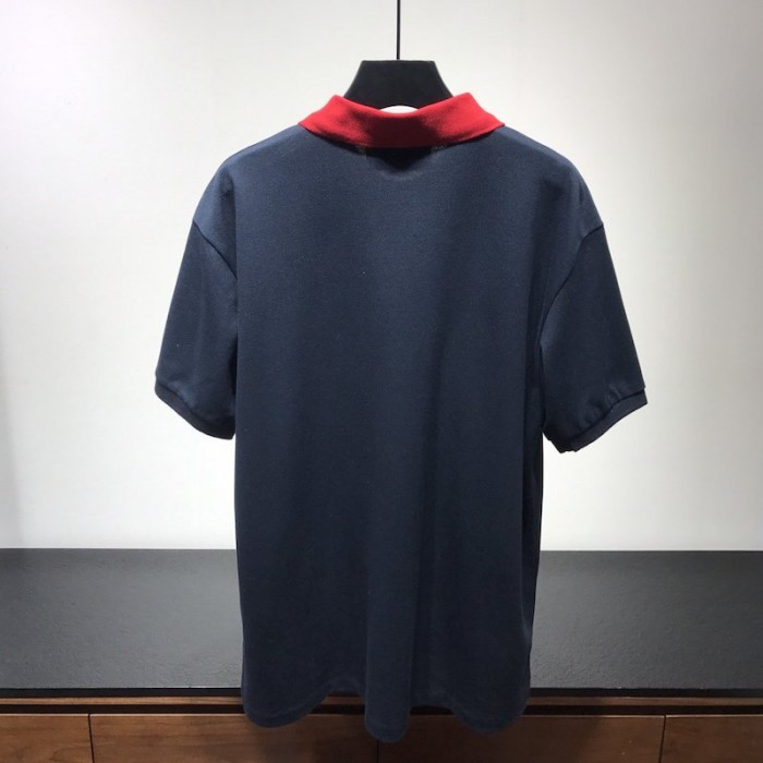 G*u*i polo with gg embroidery navy