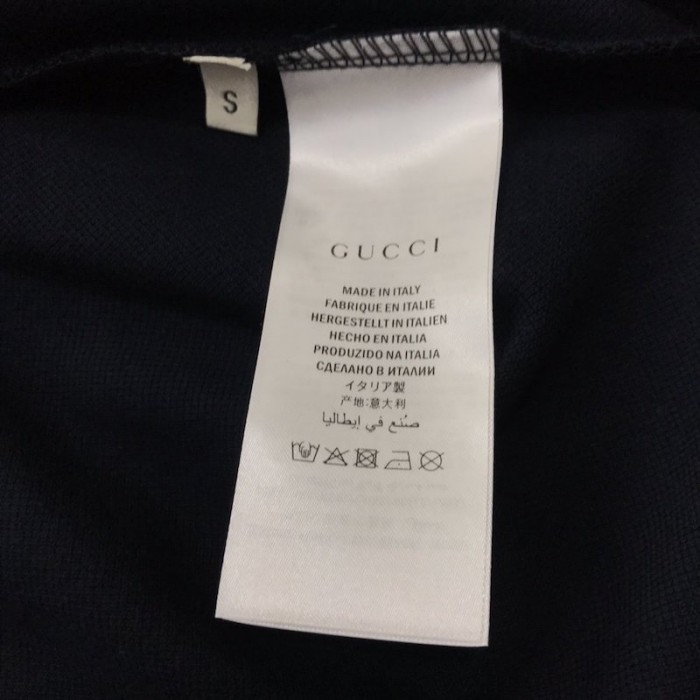 G*u*i polo with gg embroidery navy