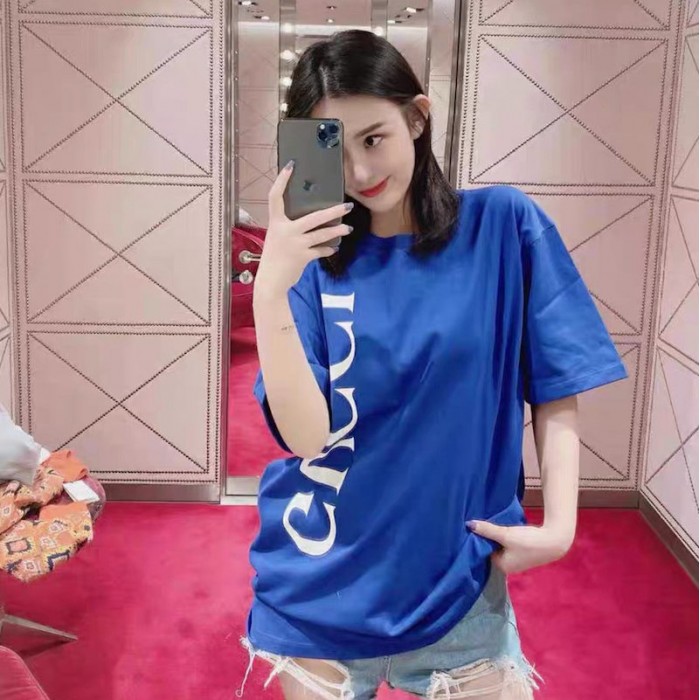 G*u*i print oversize t-shirt blue