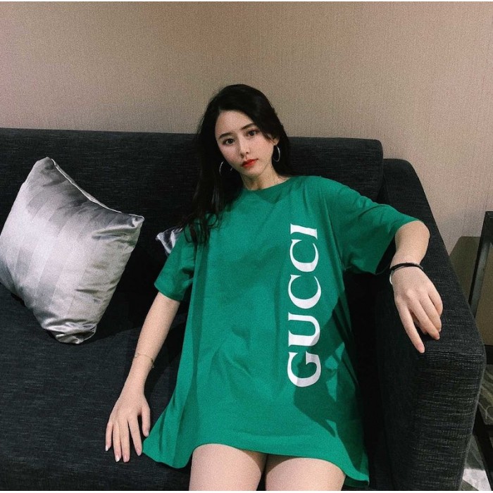 G*u*i print oversize t-shirt green