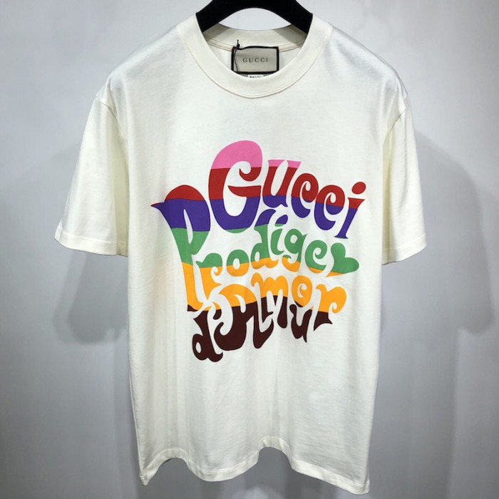 G*u*i prodige d''amour'' print t-shirt white