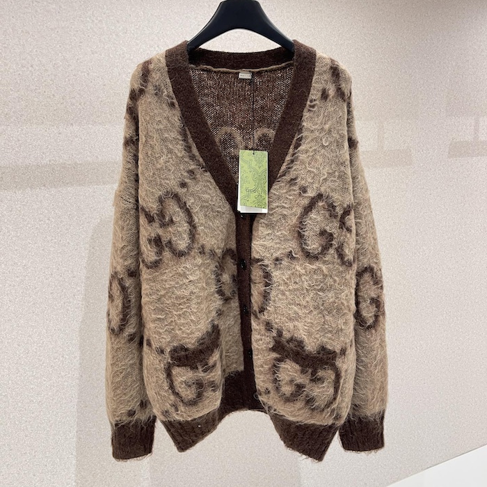 G*u*i reversible gg mohair wool cardigan ‎635160