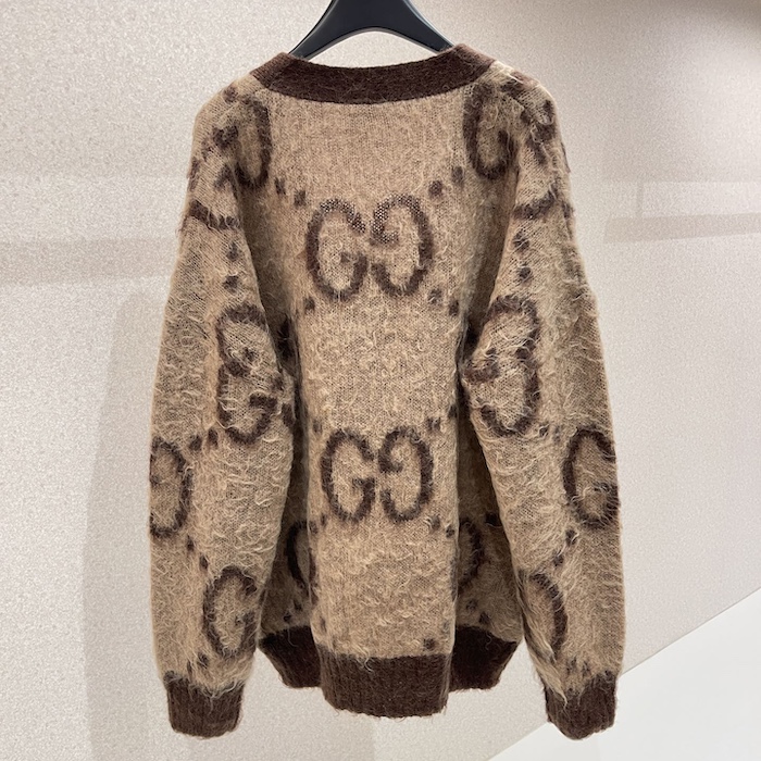 G*u*i reversible gg mohair wool cardigan 635160