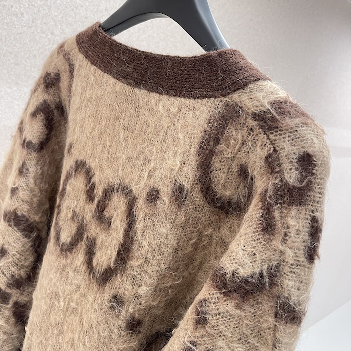 G*u*i reversible gg mohair wool cardigan 635160