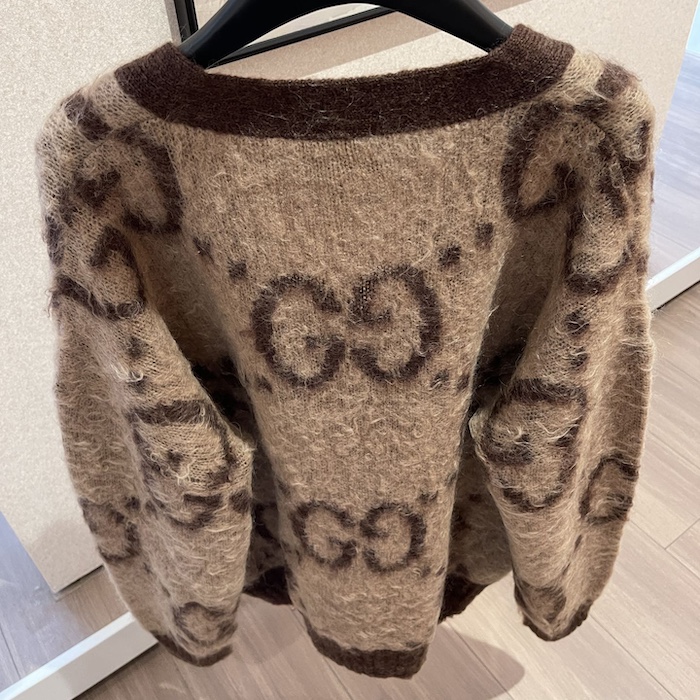 G*u*i reversible gg mohair wool cardigan 635160