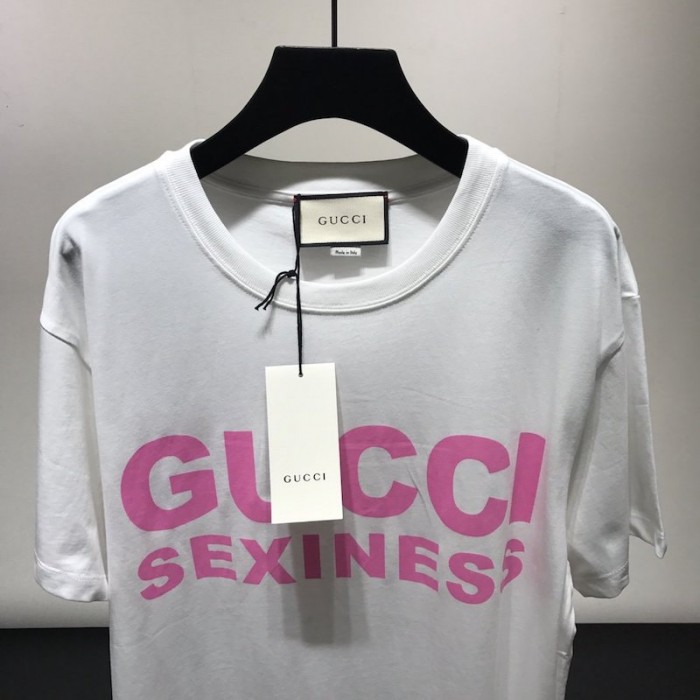 G*u*i sexiness print oversize t-shirt white