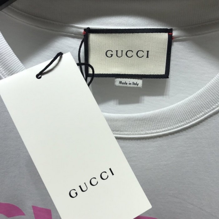 G*u*i sexiness print oversize t-shirt white