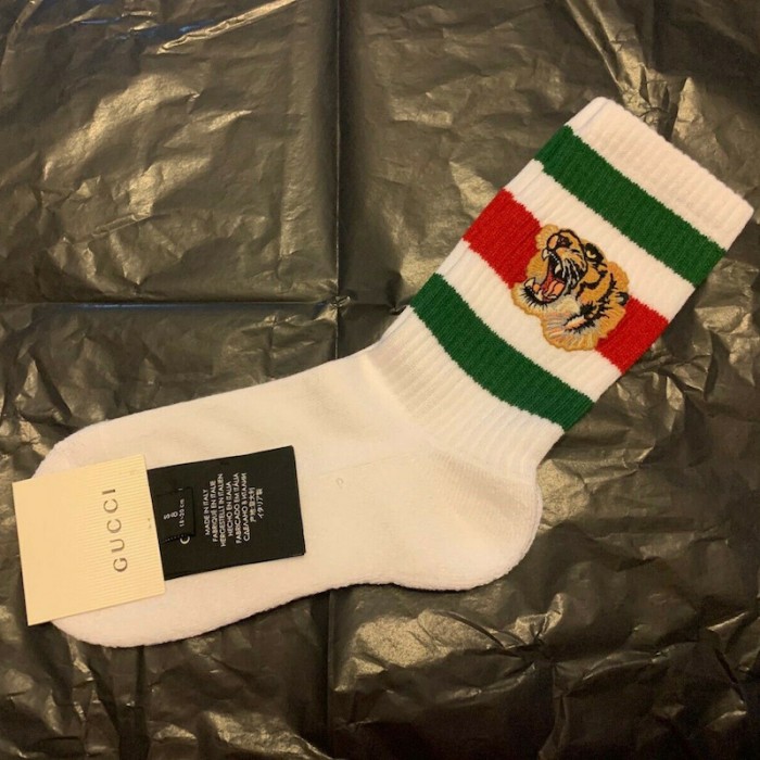 G*u*i stretch cotton socks with tiger