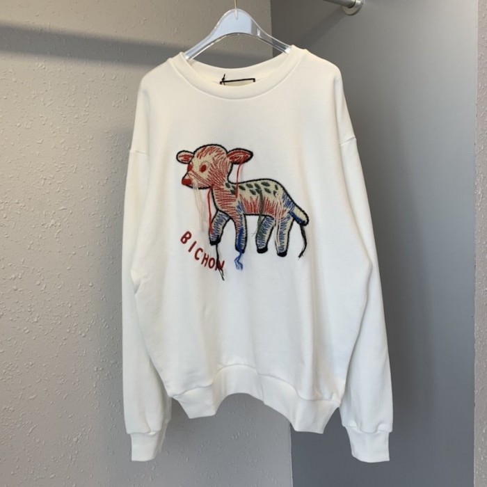 G*u*i fawn patch sweatershirt white