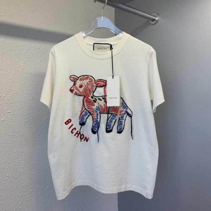 G*u*i t-shirt with fawn patch white