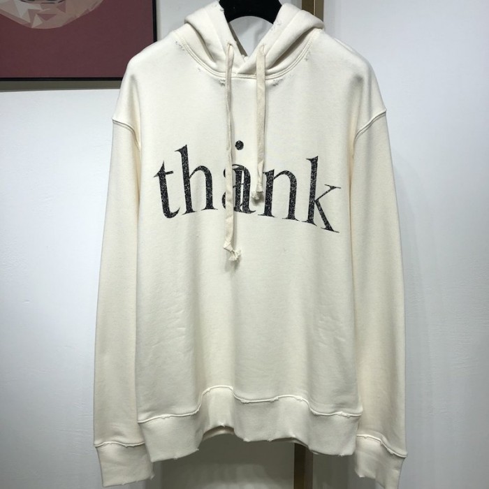 G*u*i ''think/thank'' print hooded sweatshirt