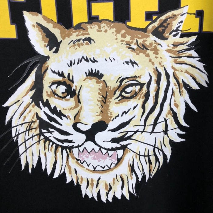 G*u*i tiger logo cotton sweatshirt black