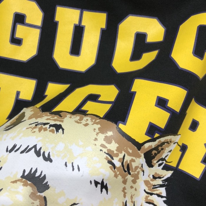 G*u*i tiger logo cotton sweatshirt black